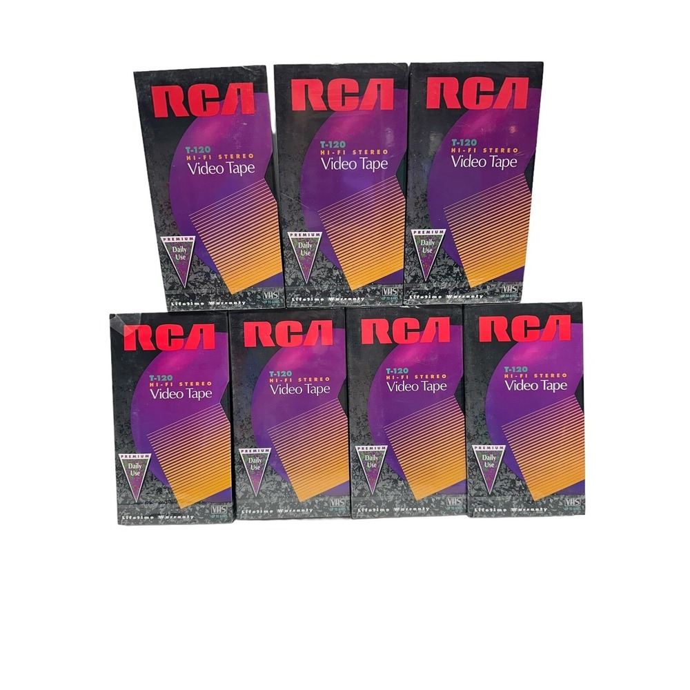 SEALED! RCA T-120H Premium Grade Blank VHS Video Tapes Lot‎ of 7 NEW
